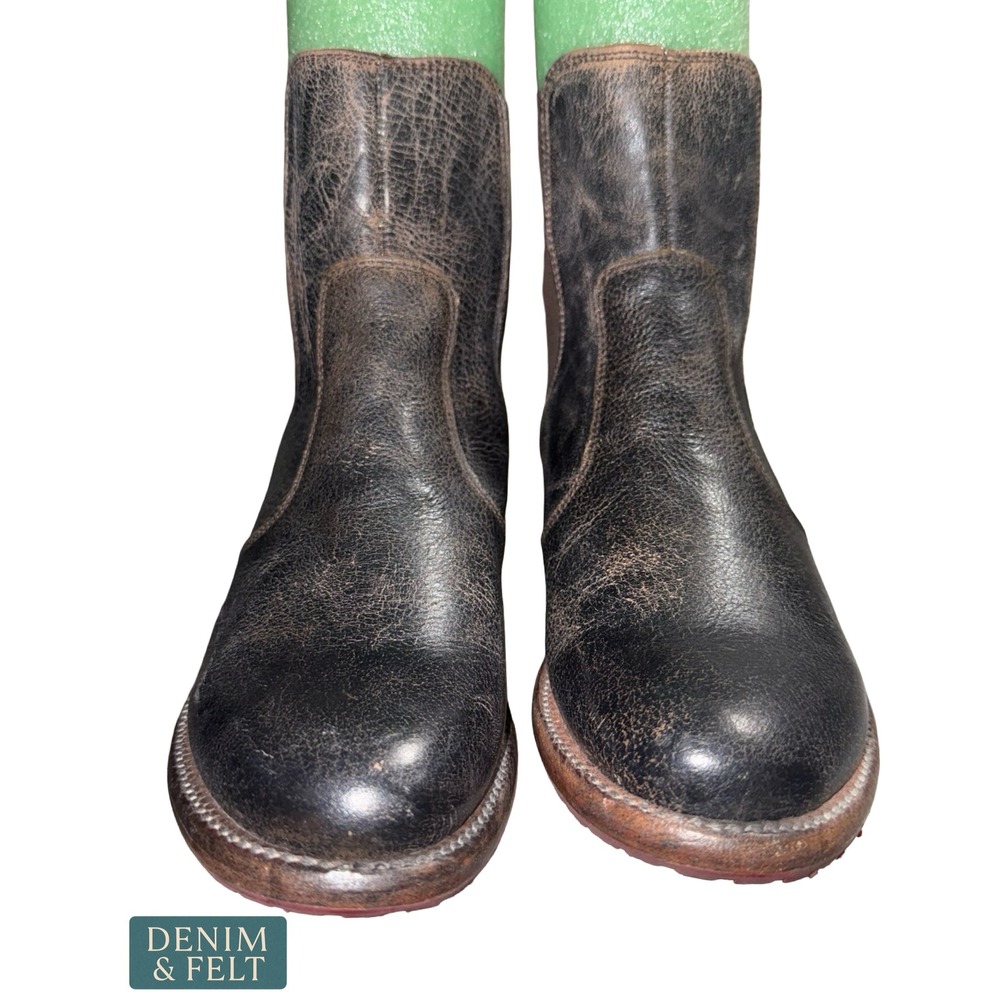 NEW Bed Stu Nandi Black Handcrafted Leather Chelsea Boots Distressed Ankle 8.5 - Picture 9 of 16